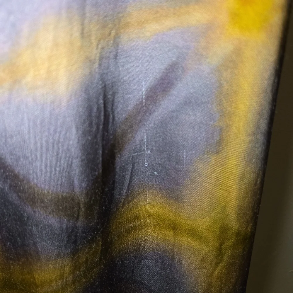 Zara Women's Brown And Purple Tie-Dye Wide Leg Pants Size XXL Pockets Zip Close - Picture 13 of 15